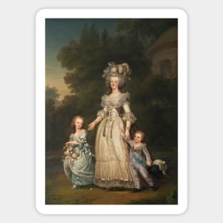 Marie Antoinette of France and two of her Children Walking in The Park of Trianon - Adolf Ulrik Wertmüller Sticker